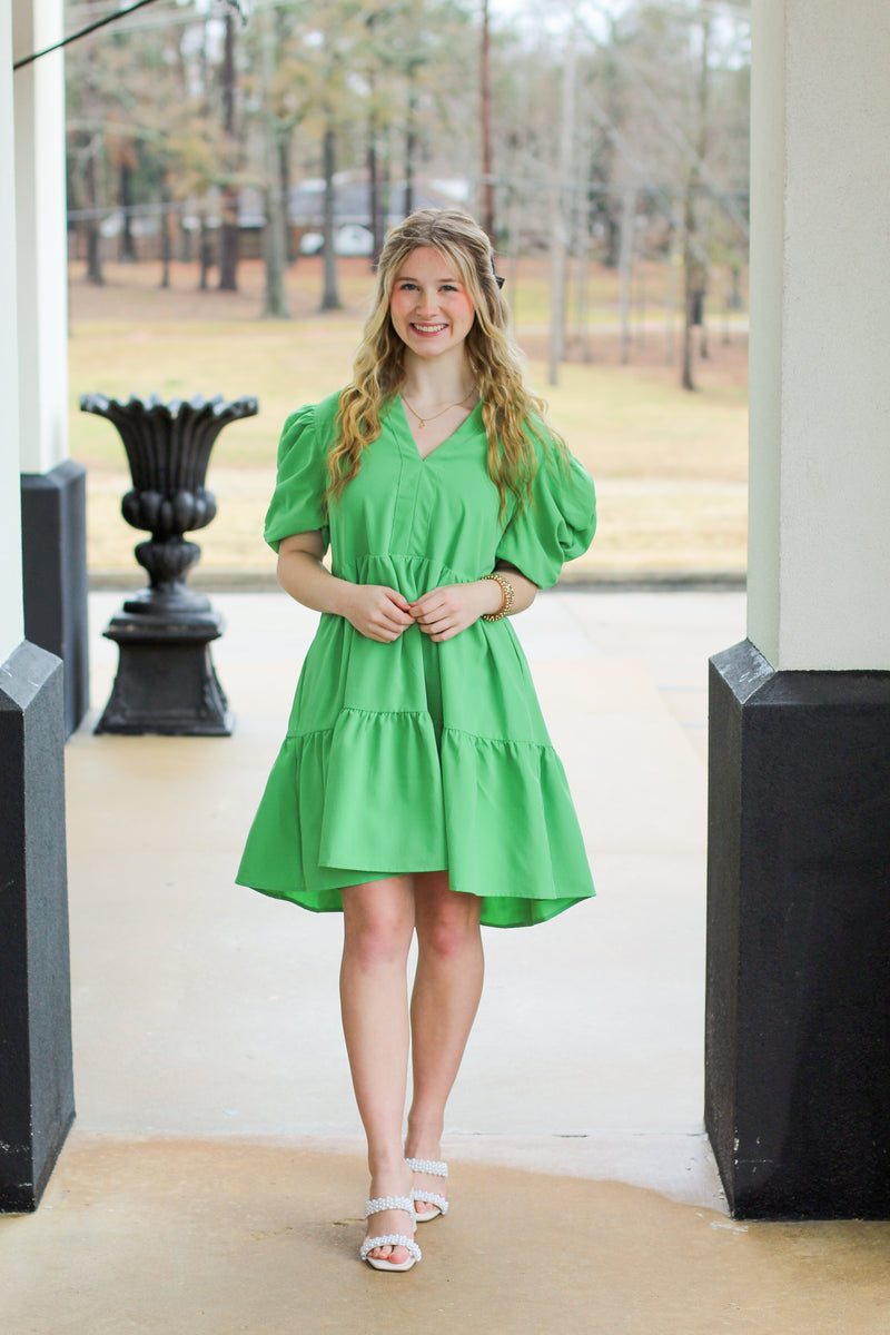 Classiest Girl Dress-Green