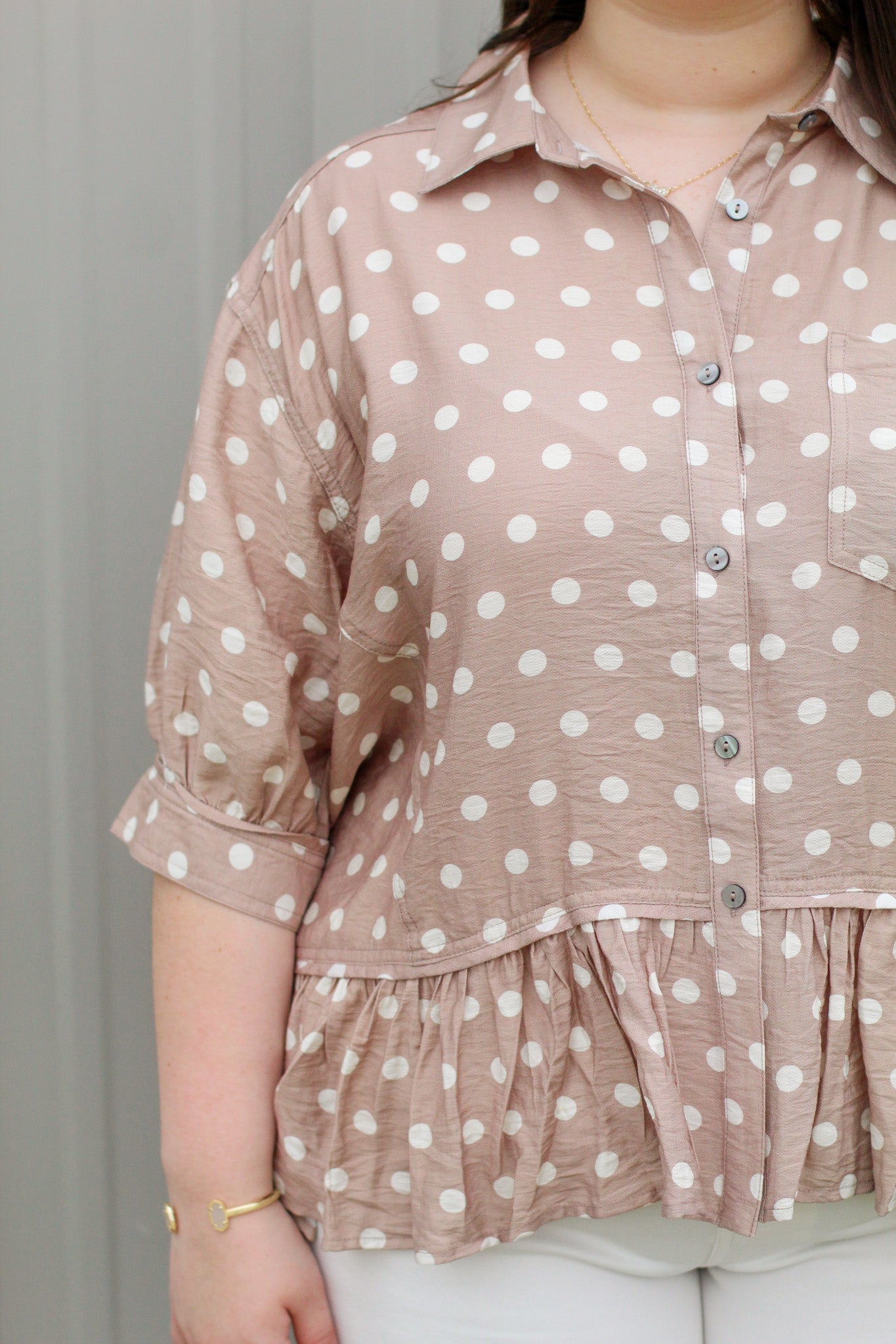 Polka Dot Baby Doll Top