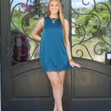 Eyelet Trim Shift Dress
