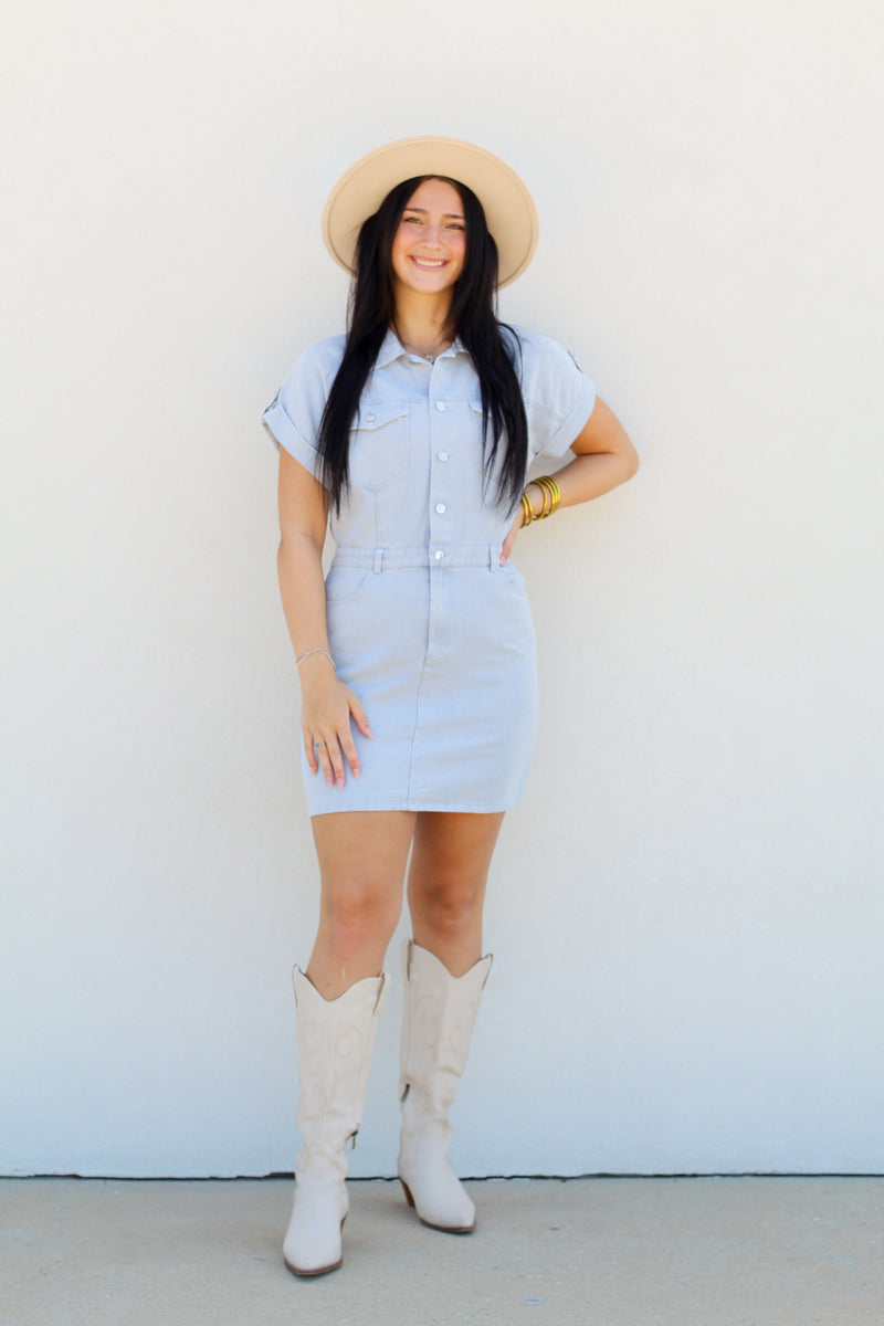 Country Living Dress-Pale Blue