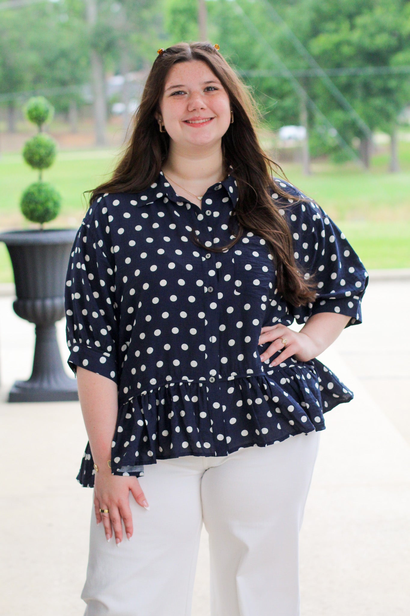Polka Dot Baby Doll Top