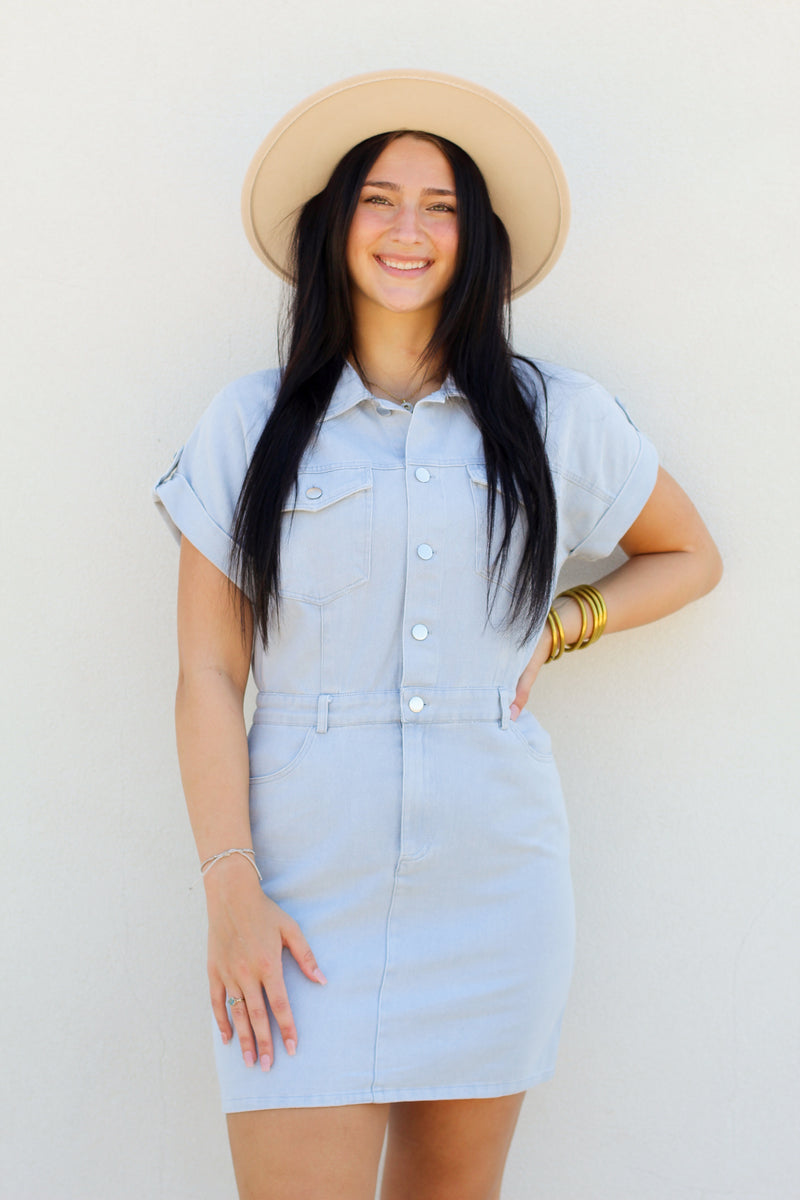 Country Living Dress-Pale Blue