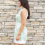 Sophisticated Floral Linen Dress