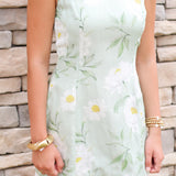 Sophisticated Floral Linen Dress