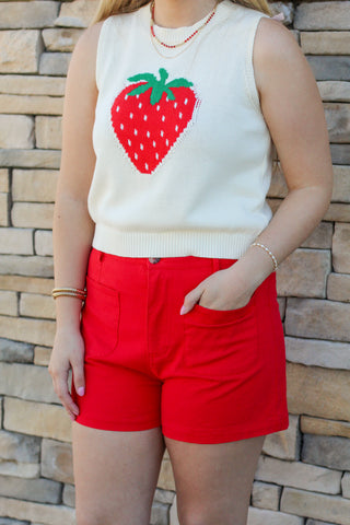 Simple Strawberry Sweater Tank