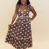 Pretty Peplum Polka Dot Maxi Dress