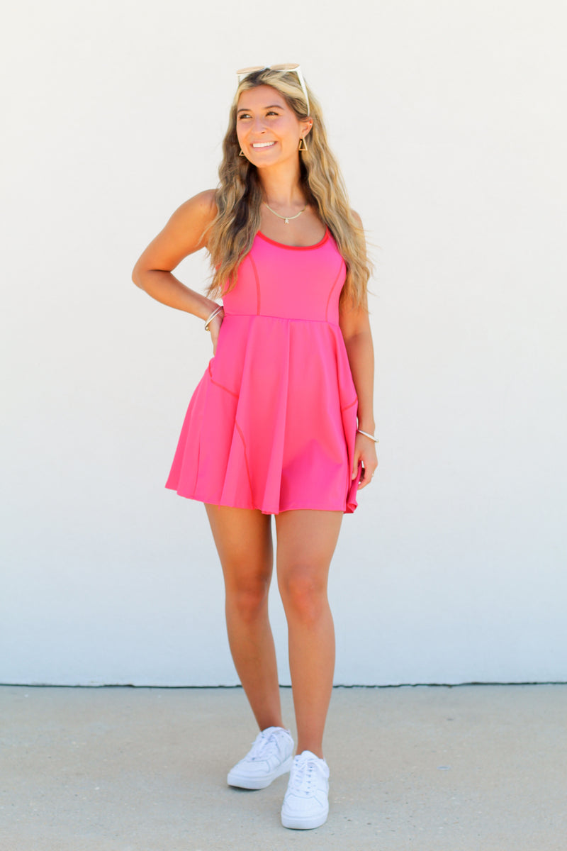 Activewear Cutie Dress-Hot Pink