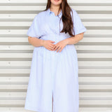 Pintucked Pinstripe Maxi