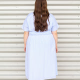 Pintucked Pinstripe Maxi