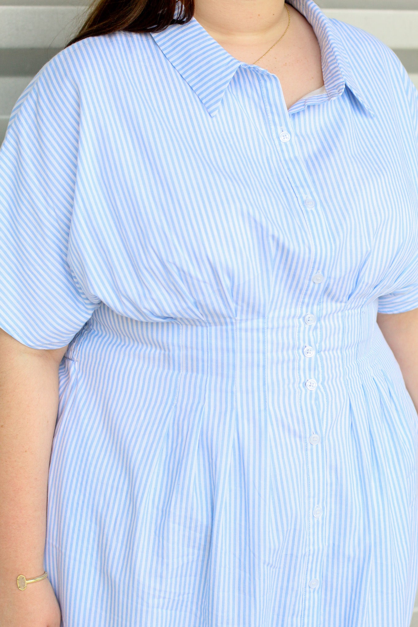Pintucked Pinstripe Maxi