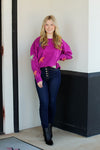 Colorful Cheetah Sweater-Grape