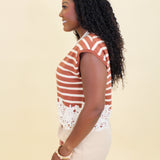 Stripes and Lace Top