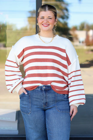 striped long sleeve sweater