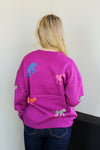 Colorful Cheetah Sweater-Grape