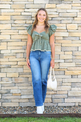 Falling for Plaid Babydoll Top
