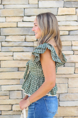 Falling for Plaid Babydoll Top