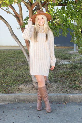 Cozy Stripes Sweater Dress