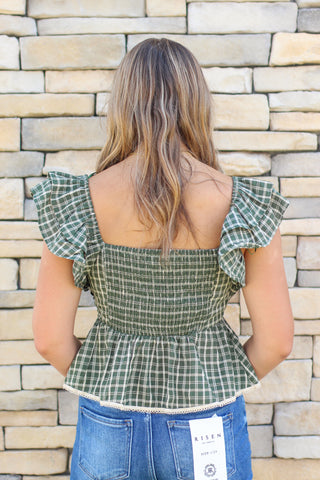 Falling for Plaid Babydoll Top
