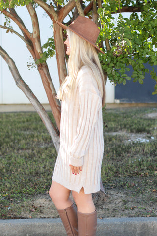 Cozy Stripes Sweater Dress