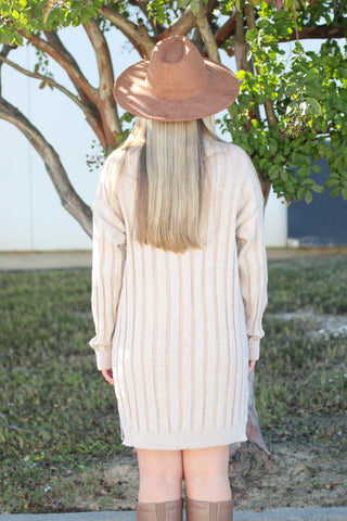 Cozy Stripes Sweater Dress