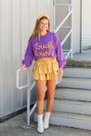 Touchdown Tinsel Top-Purple/Gold