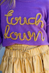 Touchdown Tinsel Top-Purple/Gold