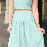 Summer Pinstripe Maxi Skirt