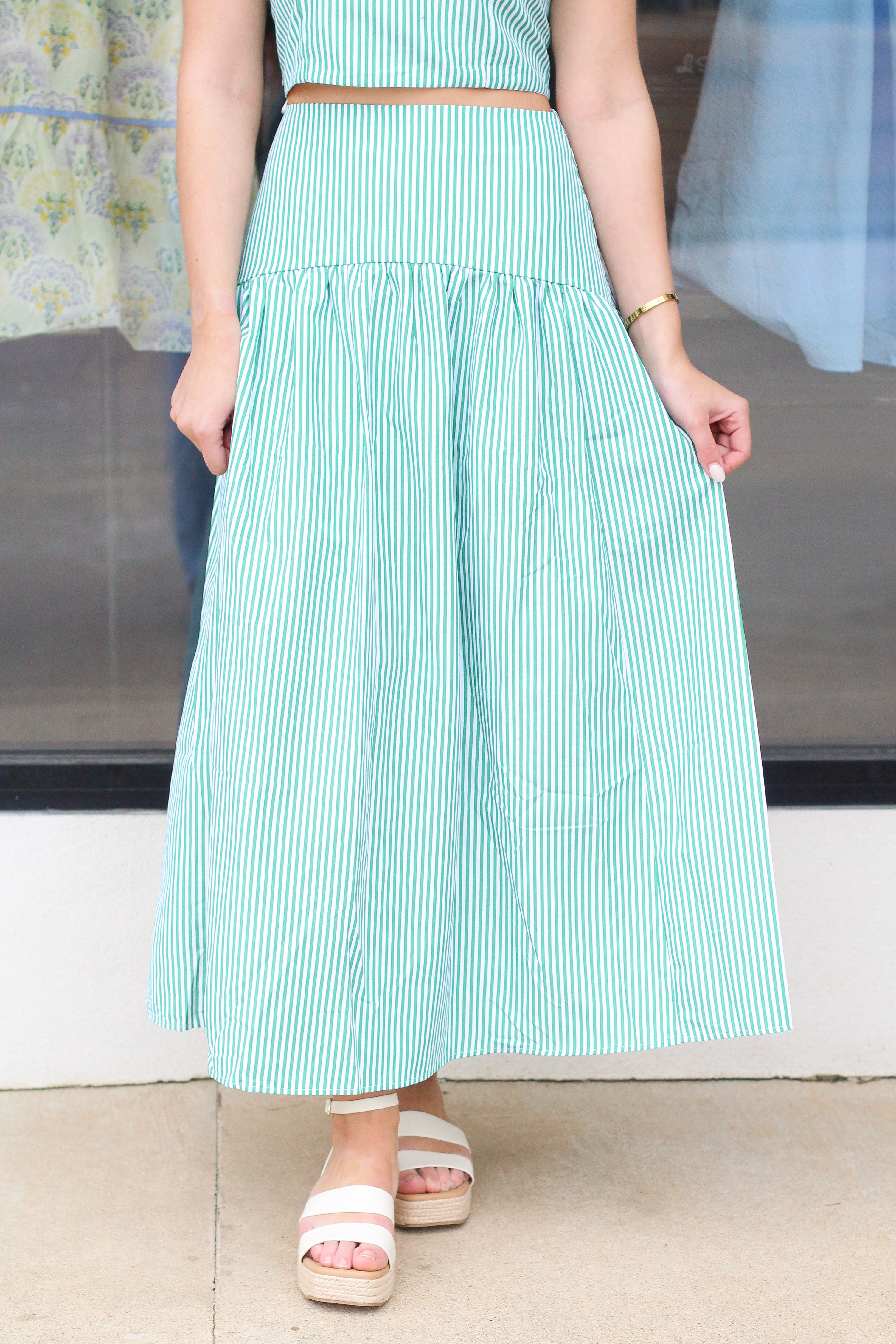 Summer Pinstripe Maxi Skirt