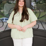 Gingham Bubble Sleeve Top