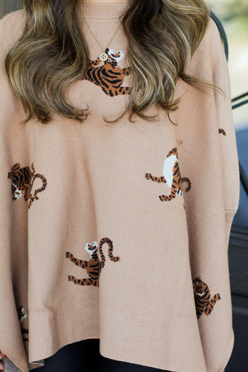 Fan of Tigers Sweater-Tan