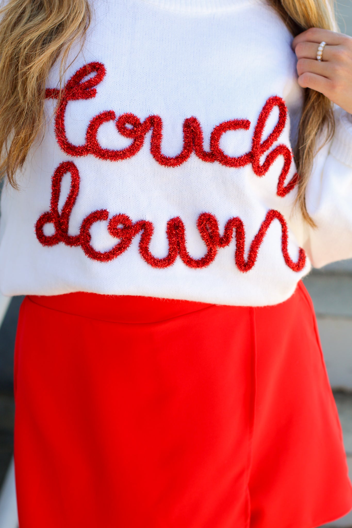 Touch Womens Cincinnati Reds Embellished T-Shirt, TW1