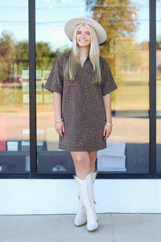 Leopard Denim Pocket Dress