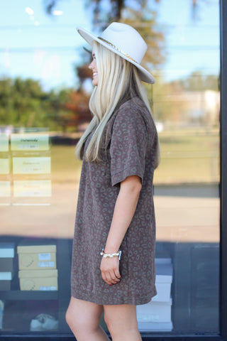 Leopard Denim Pocket Dress