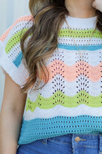 Kylie's Favorite Knitted Top-Teal/Wasabi