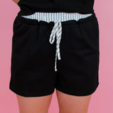 Pinstripe Details Shorts