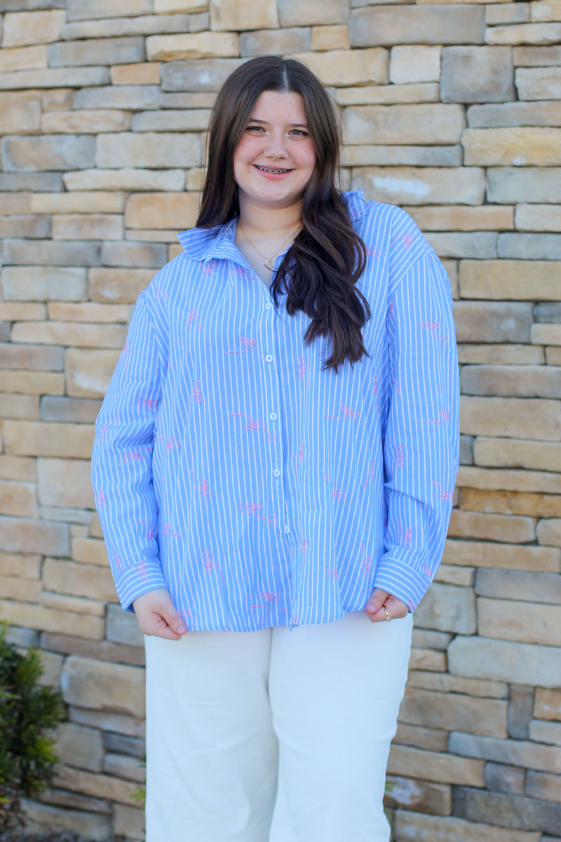 Bow Button Down Top