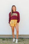 Touchdown Glitter Sweatshirt-Maroon