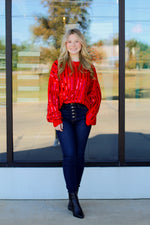 In My Sparkle Era Sweater-Red