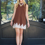 Casual Lace Trim Dress