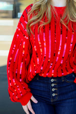 In My Sparkle Era Sweater-Red