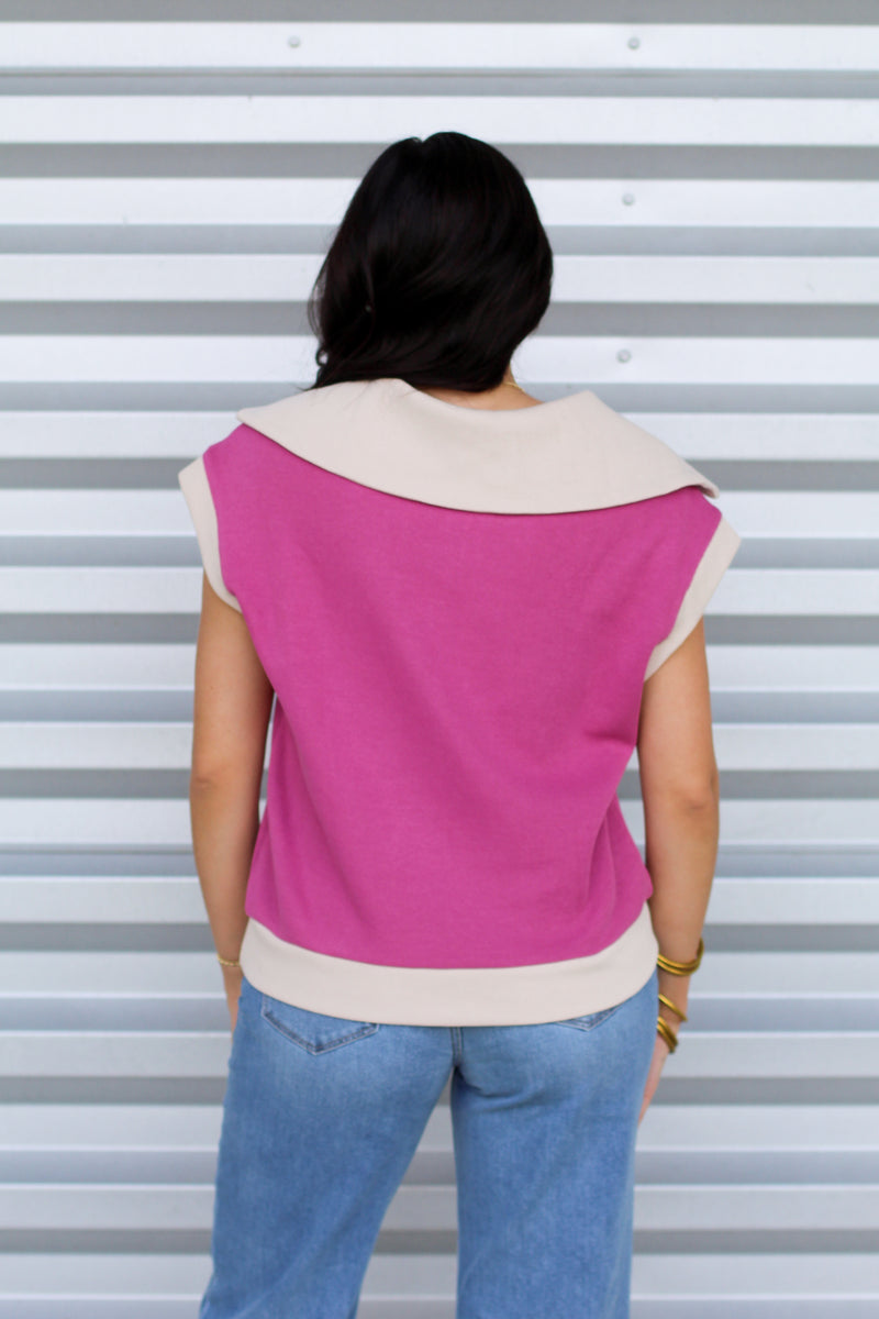 Zip Color Block Top