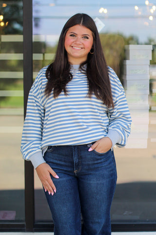 Right With Stripes Sweatshirt