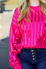 In My Sparkle Era Sweater-Hot Pink