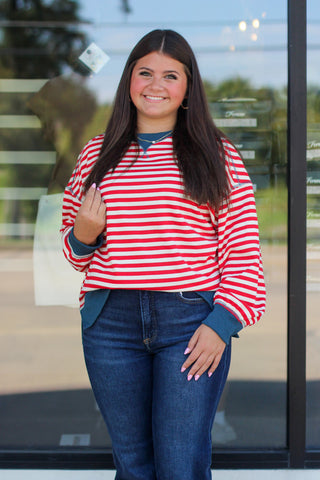 Right With Stripes Sweatshirt