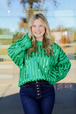 In My Sparkle Era Sweater-Kelly Green