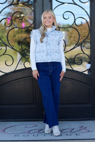 Fancy Floral Puffer Vest