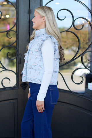 Fancy Floral Puffer Vest