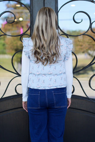 Fancy Floral Puffer Vest