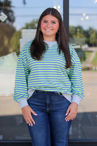 Right With Stripes Sweatshirt