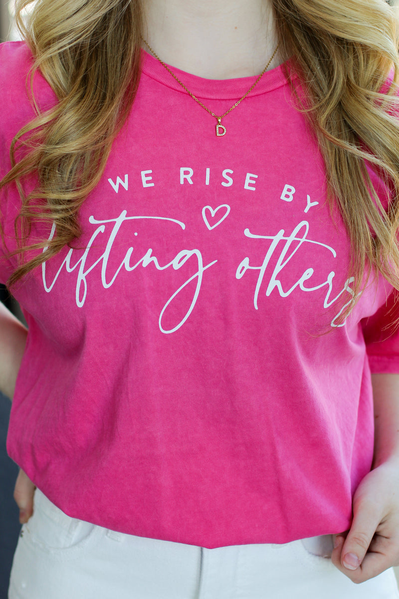 Lifting Others Tee-Hot Pink